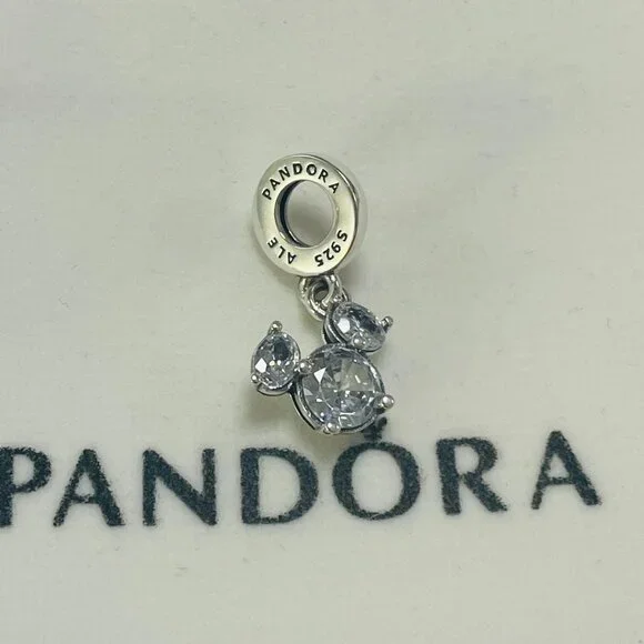 Pandora Disney Mickey Mouse Sparkling Head Silhouette Dangle Charm